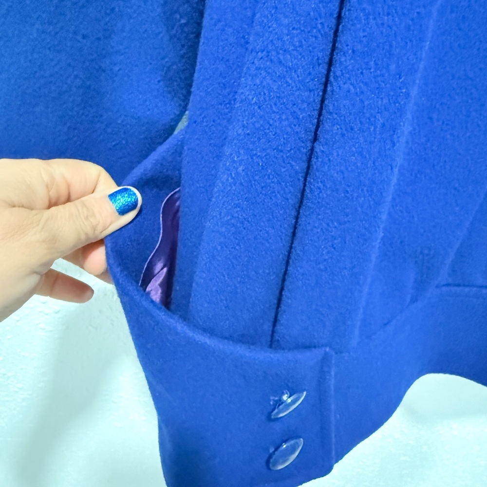 Vintage Braefair Women's Royal Blue single breast coat M - Picture 7 of 13